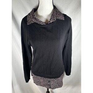 Adriana Pappel Womens Blouse Sweater Small Black Casual Party Work